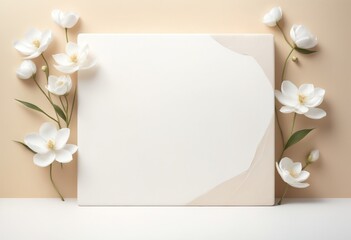 New Beginnings Concept: Pristine Paper and Blooming Flowers