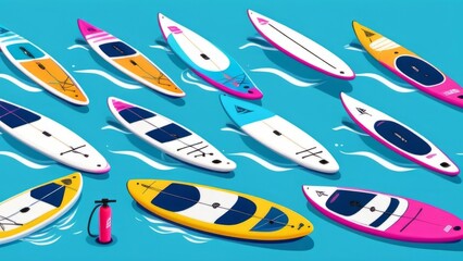 sup boards on the water ai generated
