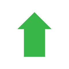 Green arrow up. Simple green arrow up symbol isolated on white, upload icon. Vector illustration.  Eps file 4.