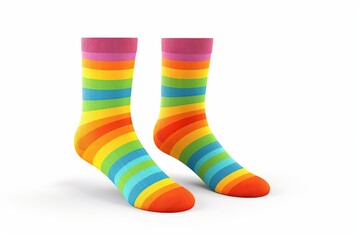Colorful cotton socks isolated on white background
