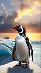 Fototapeta premium Cute penguin in beaches