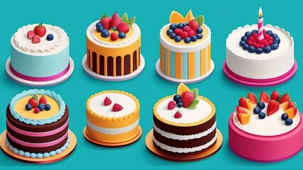 set of cupcakes ai generated