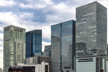 Fototapeta na wymiar modern buildings in the centre of Tokyo