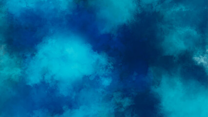 Blue background. Watercolor painted dark blue background.  Abstract scientific background with nebulae and stars in space.