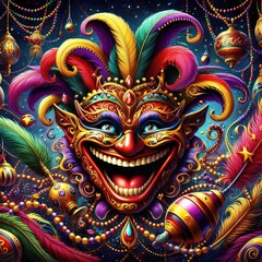 Mardi Gras Carnival illustration design 