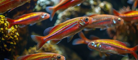 Colorful fish species (Chrysoblephus laticeps) in red. - obrazy, fototapety, plakaty