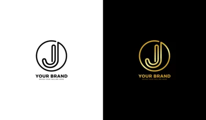 Tuinposter Letter J circle logo, creative design template, vector illustration © Rouf Creative