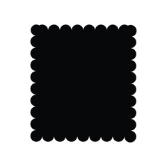 Scalloped square shape. Clipart image isolated on white background. Square scalloped frame edge rectangle vector image. Vector illustration. eps file 1.