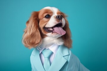 animal pet dog concept Anthromophic friendly Cavalier King Charles Spaniel career office manager...