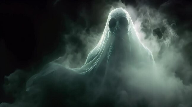Scary ghost in motion (mp4) made with Ai generative technology