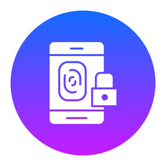 Mobile Fingerprint Lock Icon of Protection and Security iconset.