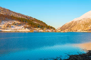 Fotobehang Landscape in Tromso coasts. Norway © johnkruger1