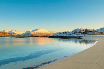 Gordijnen Landscape in Tromso coasts. Norway © johnkruger1
