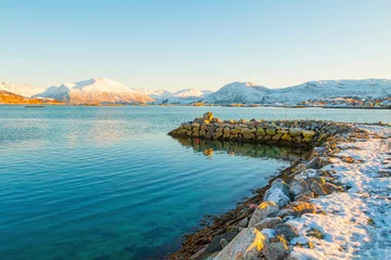 Poster Im Rahmen Landscape in Tromso coasts. Norway © johnkruger1