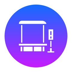Fototapeta premium Bus Stop Icon of City Elements iconset.