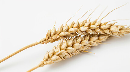 An ear of wheat on a white background