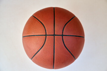 Basketball ball close-up on a white background. Sports background, basketball background