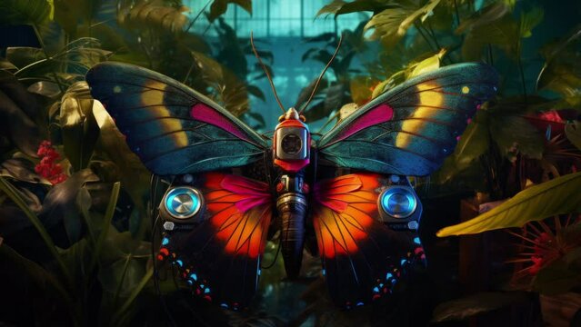 strange robotic butterflies with speakers and wires made with generative AI