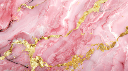 Marble texture. Pink marble with gold veins.	