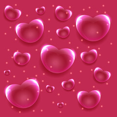 St. Valentine's Day background with different hearts 