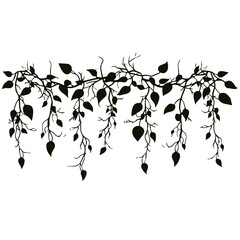 tree, nature, vector, illustration, silhouette, branch, leaf, design, plant, floral, black, flower, art, drawing, decoration, pattern, spring, bird, element, season, frame, forest, leaves, old, trunk,