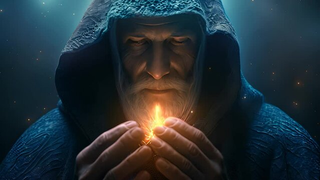 elder wizard in cloak