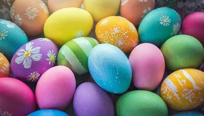 Fototapeta na wymiar easter eggs in a basket