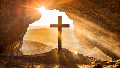 cross in the mountains