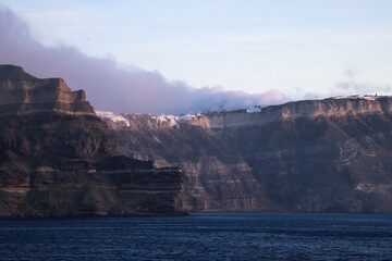 Santorini from the Aegean Sea
