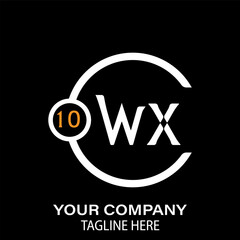 WX Letter Logo Design. WX Company Name. WX Letter Logo Circular Concept. Black Background.
