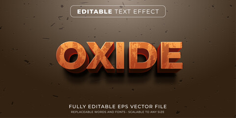 Editable text effect in rusting metal style