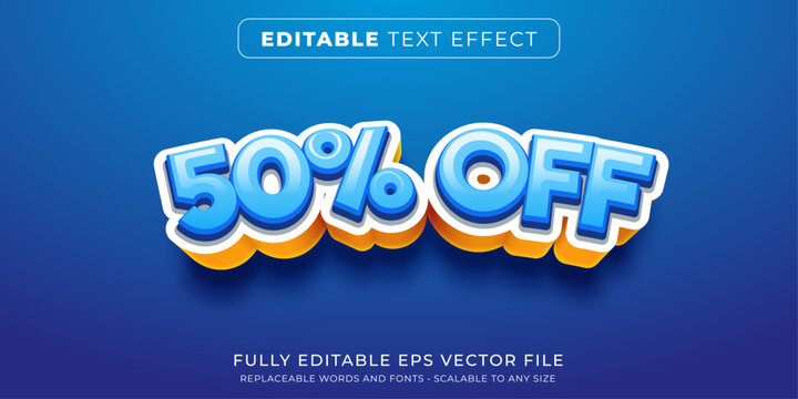 Editable text effect in discount promo style