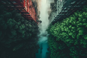 green city and green concept for future buildings