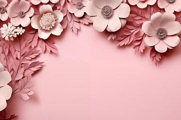Fototapeta na wymiar Beautiful, stylish Mothers Day or Womens Day background or banner. Delicate flowers with copy space