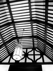 Timbered ceiling with lantern