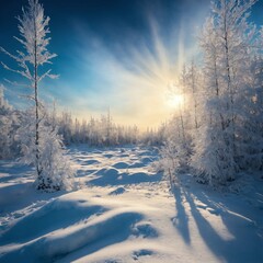 Fototapeta premium snow covered trees