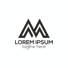 Modern M letter logo, m abstract logo design concept isolated vector template illustration for business, company