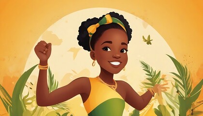 African children's illustration theme of Freedom Day 
