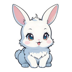 A Cute Little Bunny Illustration with Transparent Background