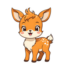A Cute Baby Deer Illustration with Transparent Background