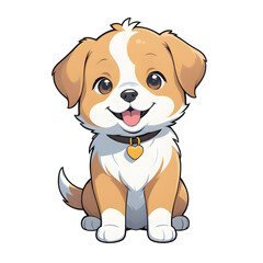 A Cute Dog Illustration with Transparent Background