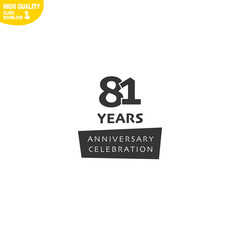 Creative 81 Year Anniversary Celebration Logo Design