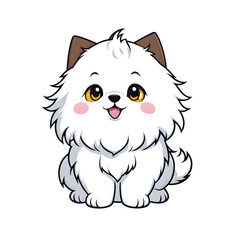 A Cute Dog Illustration with Transparent Background