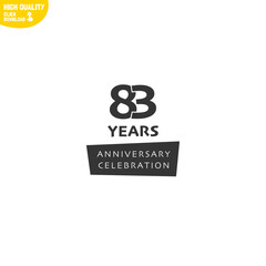 Creative 83 Year Anniversary Celebration Logo Design