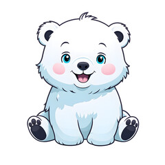 Obraz na płótnie Canvas A Cute Polar Bear Illustration with Transparent Background