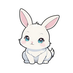 A Cute Baby Bunny Illustration with Transparent Background
