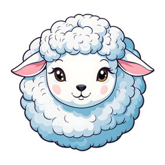 A Cute Sheep Illustration with Transparent Background