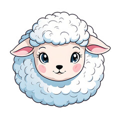 A Cute Sheep Illustration with Transparent Background