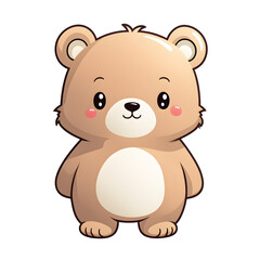 A Cute Bear Illustration with Transparent Background