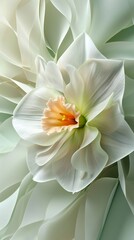 Captivating view of a daffodil, focusing on graceful, wavy lines.